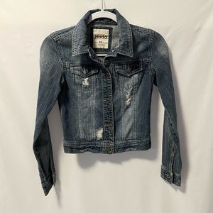 Mudd distressed medium blue jean jacket